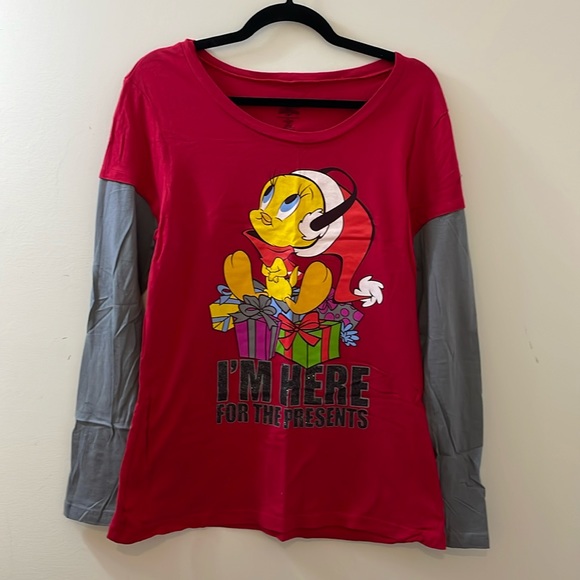 Looney Tunes Tweety Bird Holiday Long Sleeve Shirt, Size XXL Juniors NWOT - Picture 1 of 2
